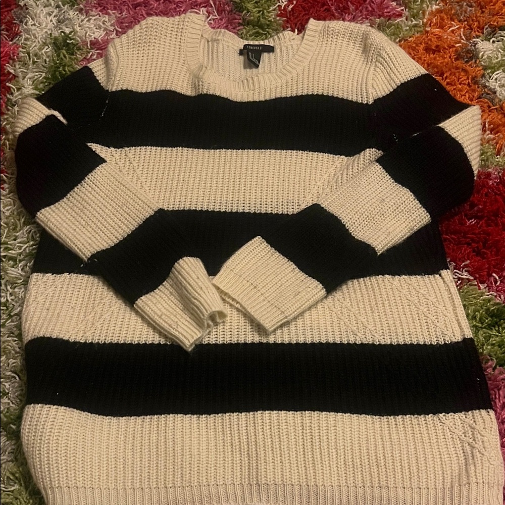 Forever 21 Cream Knit Sweater